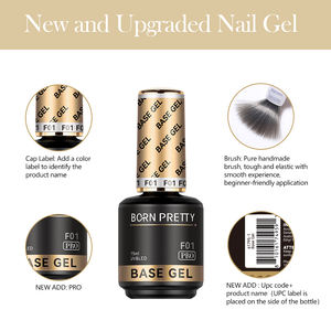BORN PRETTY <span class=keywords><strong>PRO</strong></span> Nouveauté 16 Options Gel Fonctionnel Transparent Sans HEMA avec FDS (MSDS) OEM 15ml Top Coat et Base Coat Gel Caoutchouc Vernis à Ongles - Product Image 5