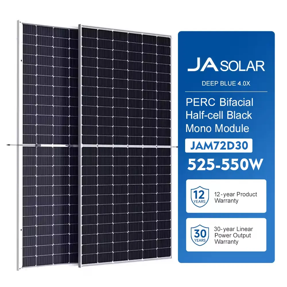 JA güneş panelleri Bifacial n-tipi 525W 535W 545W Mono Pv güneş depolama sistemi çatı kullanımı için