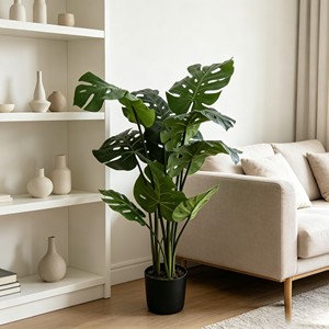 Arbre artificiel Monstera biomimétique à toucher réel, grande plante dos-de-lopinette, faux palmier tropical pour la décoration de mariages, de fêtes et de jardins - Product Image 4