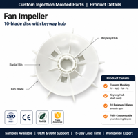 Pièces en plastique moulées par injection sur mesure avec nervures de renforcement, boîtier de turbine en ABS PP pour équipement industriel OEM ODM