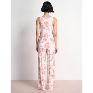 Ensemble pyjama femme en viscose de bambou, col en U, imprimés personnalisés, débardeur et pantalon, doux, 2 pièces - Product Image 4