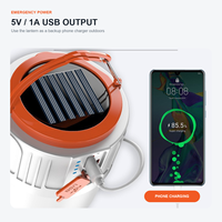 Lampu Emergency LED 50W, bohlam cahaya berkemah pengisi daya baterai luar ruangan tahan air, bohlam pasar malam tenaga surya isi ulang