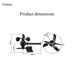 Sensor Integrado de Velocidad y Dirección del Viento Veinasa-WSDS01, Anemómetro Modbus RS485 para Estación Meteorológica, Anemómetros Veinasa-WSDS01 - Product Image 6