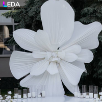 Décorations d'événements en plein air LEDA, rideau en métal blanc, toile de fond géante en métal, support de toile de fond en forme de fleur pour mariage