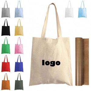 Bolsas de Compras de Lona de Algodón Reutilizables, Ecológicas, de Color Sólido, Lisas, con Diseño de Logotipo Personalizado, Tamaño Mediano, al por Mayor - Product Image 6