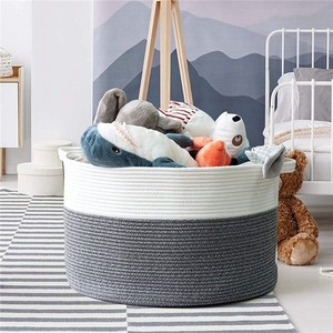 Panier de rangement en tissu tissé, panier à linge pliable, organisateur écologique avec poignées, grande capacité, moderne et minimaliste pour la maison - Product Image 2