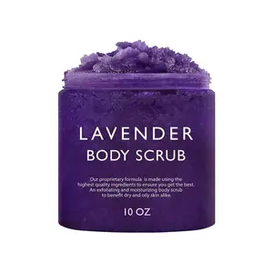 Hot Selling Producten 2021 Body Scrub Private Label Skin Whitening Natuurlijke Organische Hydraterende Exfoliërende Lavendel Body Scrub