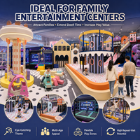 Équipement de centre de jeux intérieur pour centre de divertissement familial avec toboggans, zones d'escalade et jeux souples