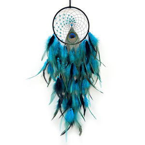 <span class=keywords><strong>Attrape</strong></span>-rêves en plumes <span class=keywords><strong>de</strong></span> <span class=keywords><strong>paon</strong></span>, artisanat métallique bohème, décorations murales pour la maison - Product Image 4