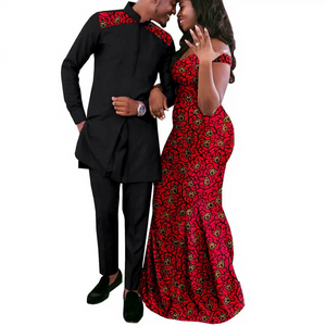 <span class=keywords><strong>Coppia</strong></span> africana in cotone eco-friendly Slim Fit stampa Dashiki abiti lunghi abbinati da uomo 2 pezzi Patchwork estivo - Product Image 3