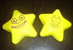 Promotional Custom Logo Printed Squeezable Star Shaped Anti Stress Reliever PU Stress Ball Anti Stress Reliever