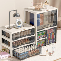 Boîte de rangement de bureau, armoire de rangement multi-niveaux de style tiroir pour accessoires capillaires, rouge à lèvres, cosmétiques et bijoux