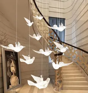 Maßge schneiderte Herstellung Moderne Glas vogel form Hotel Lobby Teehaus Villa Duplex Bar kreative neue Design Kronleuchter