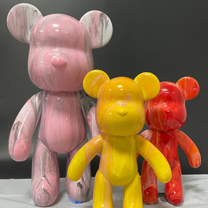 Décorations pour la maison populaires poupée <span class=keywords><strong>Figurine</strong></span> jouets <span class=keywords><strong>acrylique</strong></span> verser <span class=keywords><strong>peinture</strong></span> ours en peluche DYI fluide Art ours violent - Product Image 4