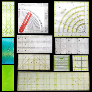 Règle de couture en patchwork, modèle creux bicolore de forme spéciale, sculptée en usine, longue et carrée - Product Image 3