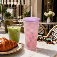 Gobelets réutilisables de 24 oz pour thé Boba, qualité alimentaire, avec couvercle et paille, en Tritan, anti-fuite, compatibles lave-vaisselle, pour café et eau, vente en gros