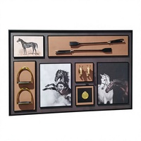 Décoration murale 3D en relief, tableau encadré sur le thème de l'équitation, objet décoratif de luxe pour la maison et les clubs