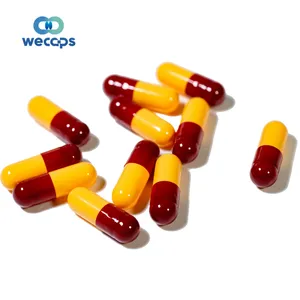 Wecaps Wine Red And Yellow Empty Capsules Gelatin Empty Capsules Size 00 Colored Gelatin Capsules