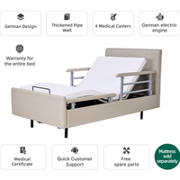 Lit médical électrique réglable OKIN Motor, lit de soins à domicile à gravité zéro, lit pour patient réglable en hauteur avec batterie de secours et 4 roulettes médicales