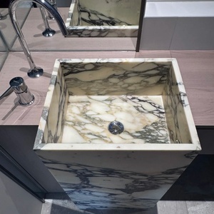 <span class=keywords><strong>Lavabo</strong></span> de Mármol Calacatta Viola Rectangular Pequeño para Baño, <span class=keywords><strong>Lavabo</strong></span> de Sobremesa Rectangular de Mármol para Baño - Product Image 2