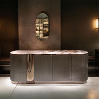 Meuble buffet de luxe noir et gris de haute qualité, en promotion, pour salon et salle à manger