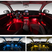 Kit d'éclairage d'ambiance Audi S3 2019-2020, ensemble complet, garniture en fibre de carbone effet écailles de dragon, aérateur turbo, 25 lumières, application symphonie/MMI/