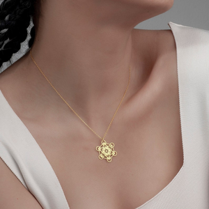 Kalung liontin kubus Metatron trendi perhiasan geometri Kudus berlapis emas & perak dengan hadiah Spiritual bentuk segi enam - Product Image 3