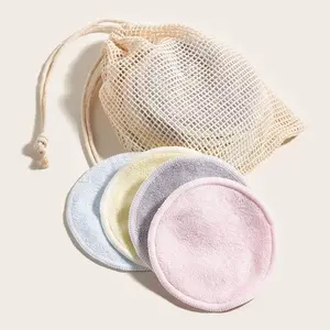 reusable bamboo cotton makeup remover square pads Cosmetic cotton