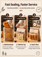 Sacs en papier pour boulangerie avec fenêtre transparente, écologiques et recyclables, pour sandwichs, donuts, croissants, pâtisseries, emballage blanc et brun, vente en gros, personnalisables avec logo