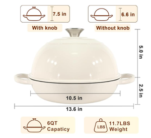 <span class=keywords><strong>Cocotte</strong></span> <span class=keywords><strong>en</strong></span> <span class=keywords><strong>fonte</strong></span> émaillée <span class=keywords><strong>professionnelle</strong></span> de 26 cm, durable et personnalisable, avec couvercle <span class=keywords><strong>en</strong></span> <span class=keywords><strong>fonte</strong></span>, compatible four et cuisinière à gaz - Product Image 3