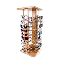 Présentoir rotatif en bois pour lunettes de soleil, support de comptoir pour opticien, 4 à 5 faces, logo personnalisé