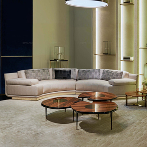 Sofá Seccional en Forma de C Tapizado en Terciopelo para Sala de Estar, Muebles Modernos de Lujo, Sofás FD-SF-01-ARTU ROUND - Product Image 3