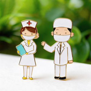 Creative Cartoon Doctor Wearing White Coat <strong>Laboratory</strong> Design Cute Lapel Badge Medical Nurse Brooch Enamel <strong>Pin</strong> Gift - Product Image 1