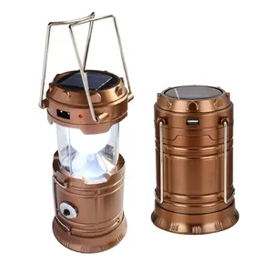Hot Selling Solar Power Rechargeable 6 LED Pop Up Camping Lantern Outdoor Portable Camping Lighting