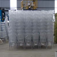 Chaise de salle à manger de mariage en acrylique transparent moderne en gros, chaise Chiavari en cristal transparent pour une utilisation en extérieur et dans le salon