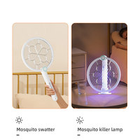 Raquette anti-moustiques électrique rechargeable USB, activée par le toucher, lampe UV deux-en-un, anti-chute, antichoc, portée 11-20 m, autonomie 6-8 heures