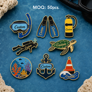 Al por mayor, de alta calidad, personalizados, insignias de solapa de metal de esmalte suave con temática de <span class=keywords><strong>buceo</strong></span>, snorkel, <span class=keywords><strong>mar</strong></span> y océano, para club de <span class=keywords><strong>buceo</strong></span> - Product Image 1