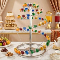 XINGPAI hôtel banquet équipement mariage en acier inoxydable rotatif tasse fruits cocktail arbre riser restauration stand pour affichage de la nourriture