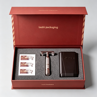 Boîte cadeau de rasoir pour homme avec logo personnalisé, boîte en carton argenté de luxe, emballage pour lame de rasoir