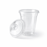 Gobelets en plastique PET transparents jetables écologiques Cundao avec logo personnalisé, à paroi simple, diamètre 92 mm, 7/9/11/12/14/16 oz, pour café glacé