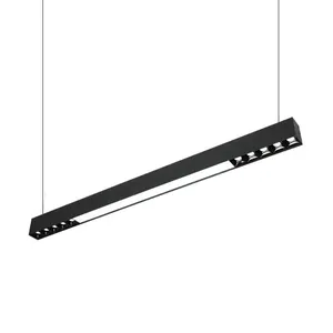 Gaya Suspensi Industri Modern Profil Aluminium LED Garis Liontin Linier Tabung Kelelawar 100W