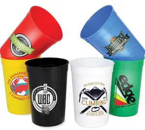 2023 new Wholesale Promotional 16oz stadium cup with custom logo hot sell beer Pong Cups Clear Reusable custom logo stadium cup