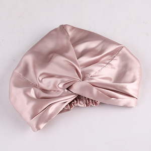 Bonnet de nuit en soie de mûrier 100% pure 22 Momme, <span class=keywords><strong>double</strong></span> couche, avec bande élastique, fibre de qualité 6A, certifié OEKO-TEX - Product Image 1