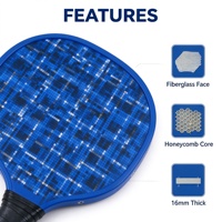 Raquette de pickleball en fibre de verre à dégradé de couleurs personnalisé, imprimée UV, noyau alvéolé, pour entraînement débutant, vente en gros