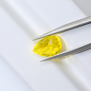 Cadermay Pierre précieuse jaune fluorescente forte, taille poire, en Garnet d'yttrium et d'aluminium (YAG), cultivée en laboratoire, pour bijoux, pierre en vrac pour bague - Product Image 1