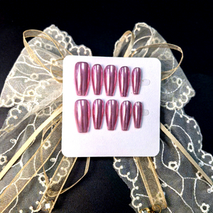 Usine En Gros De Mode Acrylique Presse sur Ongles À La Main De Luxe Bling Presse sur Ongles <span class=keywords><strong>Manucure</strong></span> Française sur 10 Pcs - Product Image 1