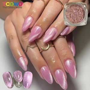 ผงแม่เหล็กแต่งเล็บเกรดเครื่องสำอางหรูหรา TCOWO - ผงโครเมี่ยมสะท้อนแสงแบบแคทอาย ให้เอฟเฟกต์ Chatoyancy <span class=keywords><strong>ป</strong></span>ราศจากนิกเกิล สีสันสดใส - Product Image 1