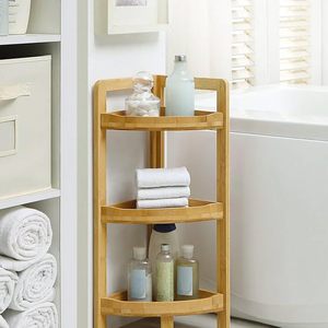 Étagère d'angle en bambou à 3 niveaux, élégante et durable, 33 x 23 x 61 cm, parfaite pour toutes <span class=keywords><strong>les</strong></span> pièces, optimise l'espace pour <span class=keywords><strong>les</strong></span> <span class=keywords><strong>livres</strong></span> - Product Image 5