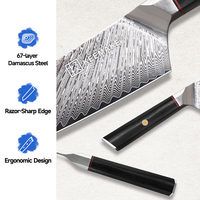 Couteau de chef Keemake Kiritsuke de style japonais de 8 pouces avec acier Damas à 67 couches, manche G10, coffret cadeau haut de gamme pour les cuisiniers à domicile
