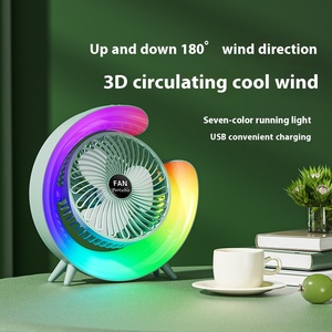 Lámpara de escritorio de oficina pequeña con carga USB, ventilador LED de Color para dormitorio de estudiantes, regalo promocional y de negocios - Product Image 3